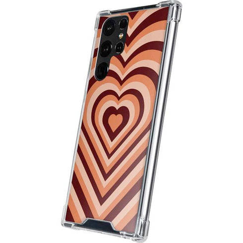 Autumn Heart Pattern Galaxy S22 Ultra Clear Case