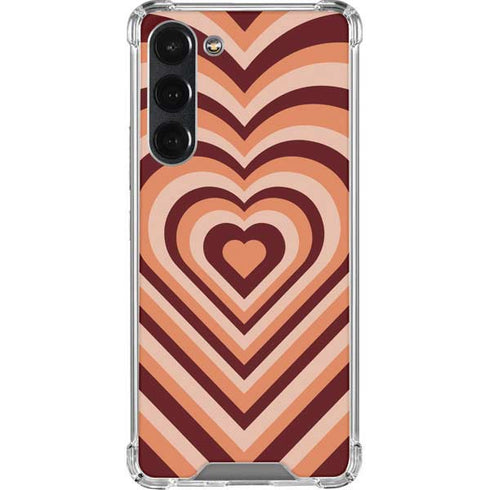 Autumn Heart Pattern Galaxy S23 Plus Clear Case