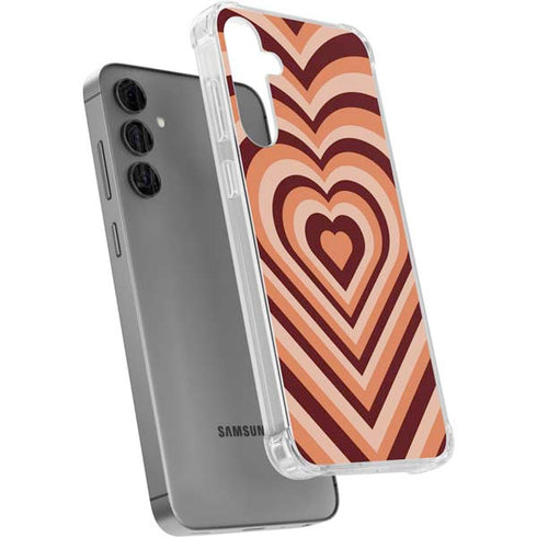 Autumn Heart Pattern Galaxy S24 Plus Clear Case