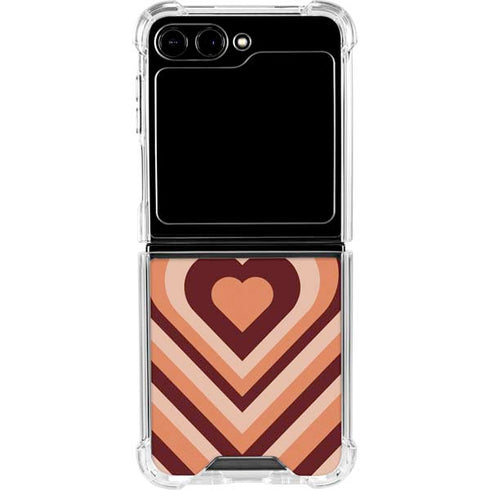Autumn Heart Pattern Galaxy Z Flip5 5G Clear Case