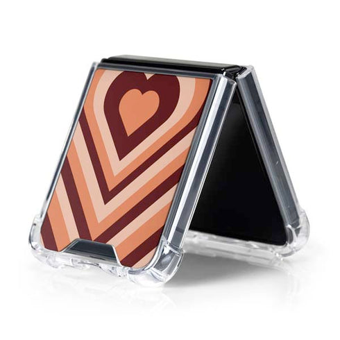 Autumn Heart Pattern Galaxy Z Flip5 5G Clear Case