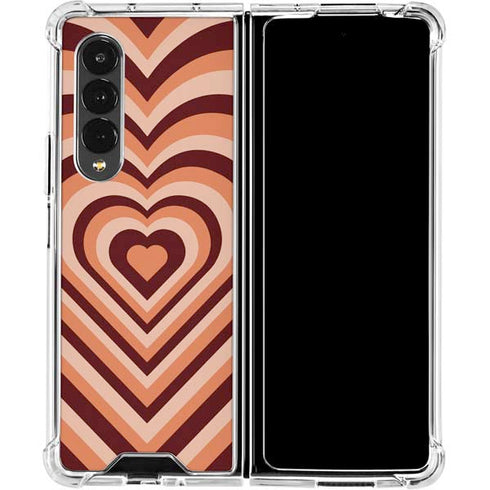Autumn Heart Pattern Galaxy Z Fold4 5G Clear Case