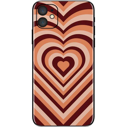 Autumn Heart Pattern iPhone 11 Skin