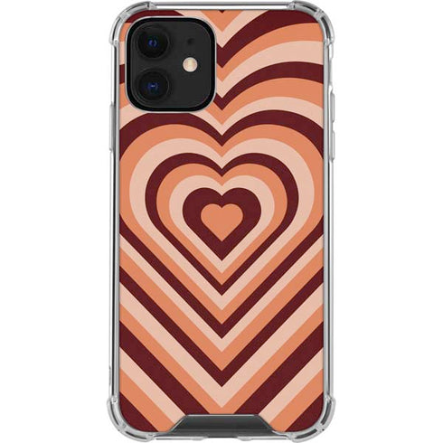Autumn Heart Pattern iPhone 12 Clear Case
