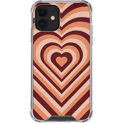 Autumn Heart Pattern iPhone 12 Mini Clear Case