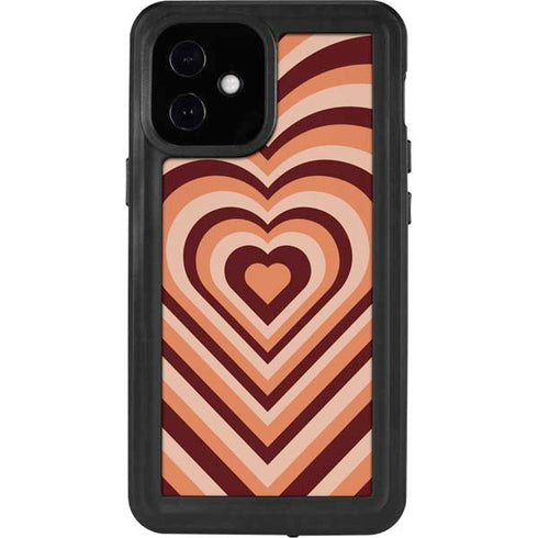 Autumn Heart Pattern iPhone 12 Mini Waterproof Case