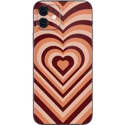Autumn Heart Pattern iPhone 12 Skin