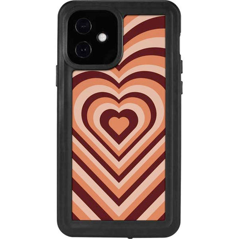 Autumn Heart Pattern iPhone 12 Waterproof Case