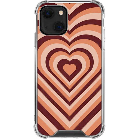 Autumn Heart Pattern iPhone 13 Mini Clear Case