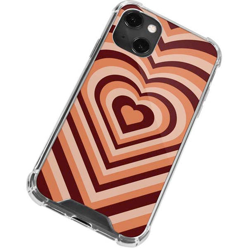 Autumn Heart Pattern iPhone 13 Mini Clear Case