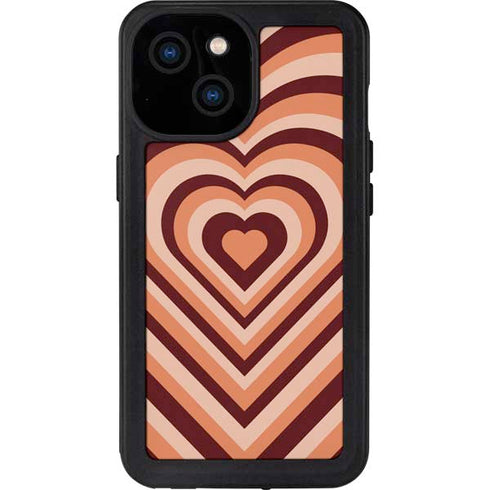 Autumn Heart Pattern iPhone 13 Mini Waterproof Case