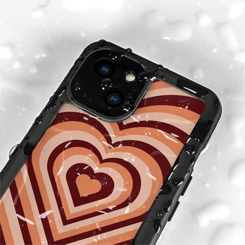 Autumn Heart Pattern iPhone 13 Mini Waterproof Case