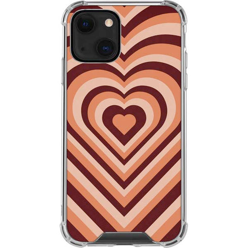 Autumn Heart Pattern iPhone 14 Plus Clear Case