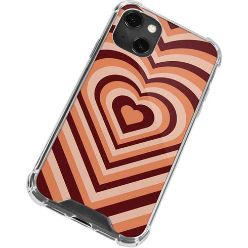 Autumn Heart Pattern iPhone 14 Plus Clear Case