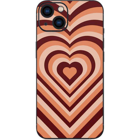 Autumn Heart Pattern iPhone 14 Plus Skin
