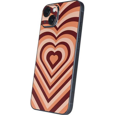 Autumn Heart Pattern iPhone 14 Plus Skin
