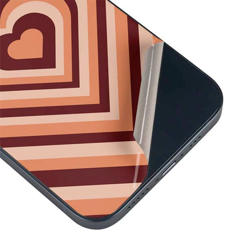 Autumn Heart Pattern iPhone 14 Plus Skin