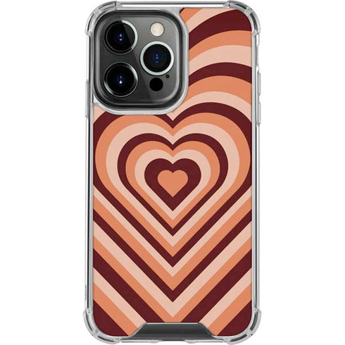 Autumn Heart Pattern iPhone 15 Pro Clear Case