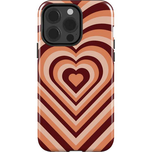 Autumn Heart Pattern iPhone 15 Pro Impact Case