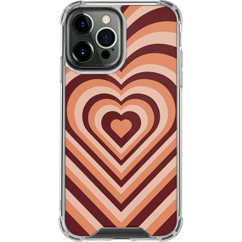 Autumn Heart Pattern iPhone 14 Pro Max Clear Case