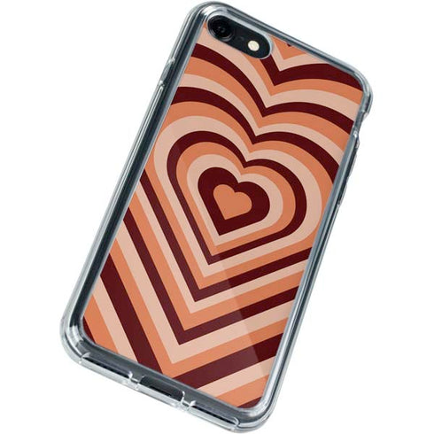 Autumn Heart Pattern iPhone SE (2nd & 3rd Gen) Clear Case