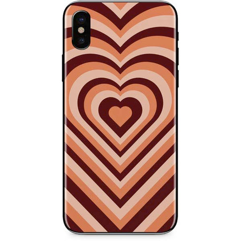 Autumn Heart Pattern iPhone X Skin