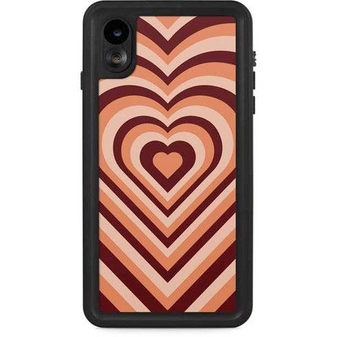 Autumn Heart Pattern iPhone XR Waterproof Case