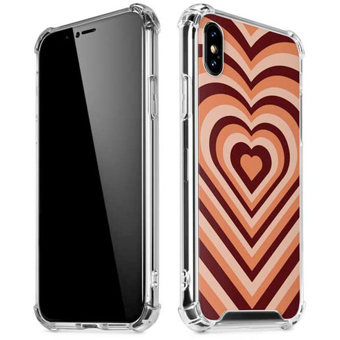 Autumn Heart Pattern iPhone XS Max Clear Case