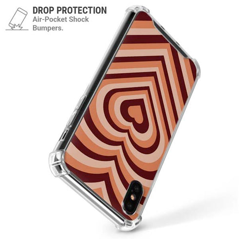 Autumn Heart Pattern iPhone XS Max Clear Case