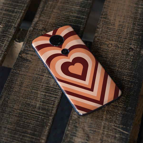 Autumn Heart Pattern Moto E5 Plus Skin