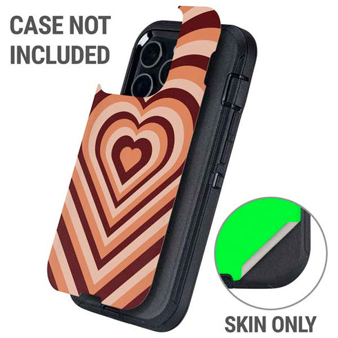 Autumn Heart Pattern Otterbox Defender iPhone Skin
