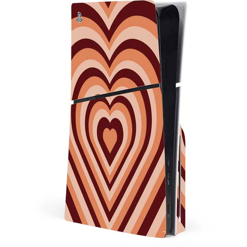 Autumn Heart Pattern PS5 Slim Disk Console Skin