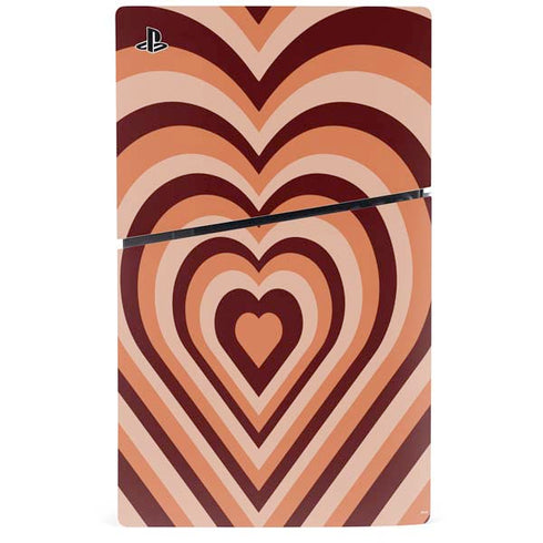 Autumn Heart Pattern PS5 Slim Digital Edition Bundle Skin