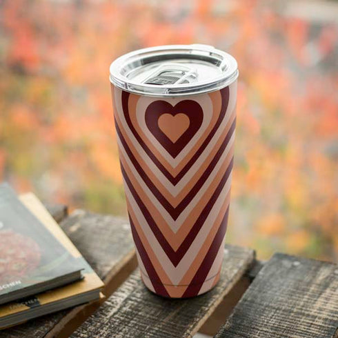 Autumn Heart Pattern Yeti 20oz Tumbler Skin