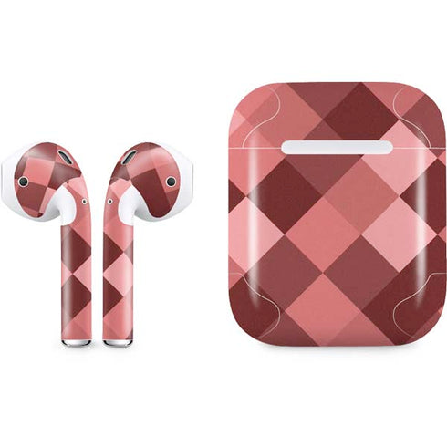 Autumn Red Geometric Apple AirPods Skin