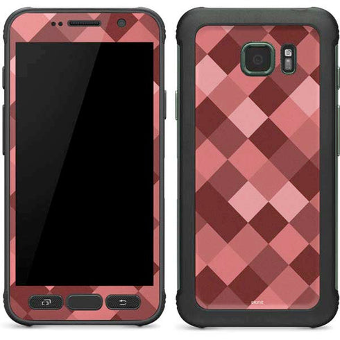 Autumn Red Geometric Galaxy S7 Active Skin