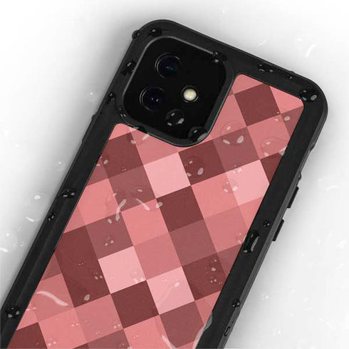 Autumn Red Geometric iPhone 12 Mini Waterproof Case