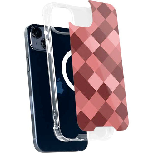 Autumn Red Geometric iPhone 15 Plus MagSafe Case
