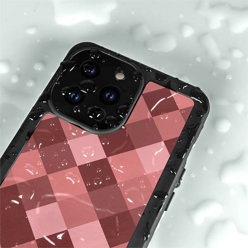 Autumn Red Geometric iPhone 14 Pro Max Waterproof Case