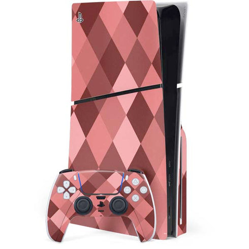 Autumn Red Geometric PS5 Slim Disk Bundle Skin