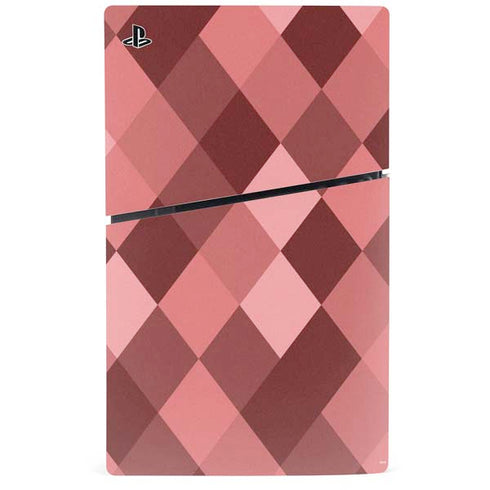 Autumn Red Geometric PS5 Slim Digital Edition Console Skin