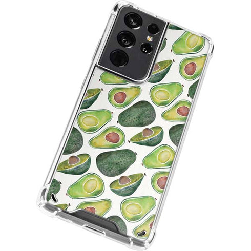 Cat Coq Avocados Galaxy S21 Ultra 5G Clear Case