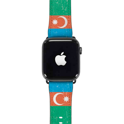 Azerbaijan Flag Distressed Apple Watch Band 42-44mm