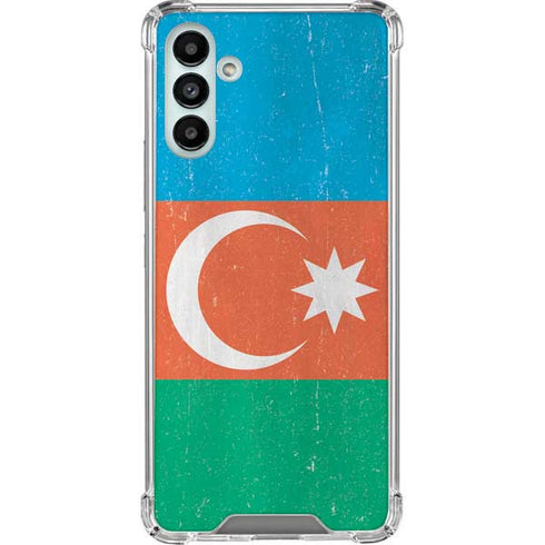 Azerbaijan Flag Distressed Galaxy A13 5G Clear Case