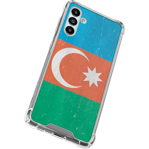 Azerbaijan Flag Distressed Galaxy A13 5G Clear Case