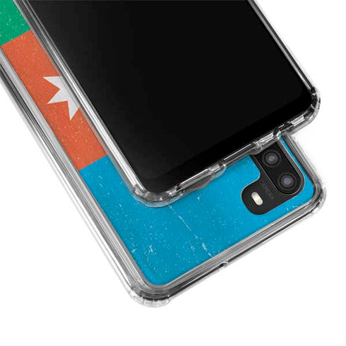 Azerbaijan Flag Distressed Galaxy A21 Clear Case