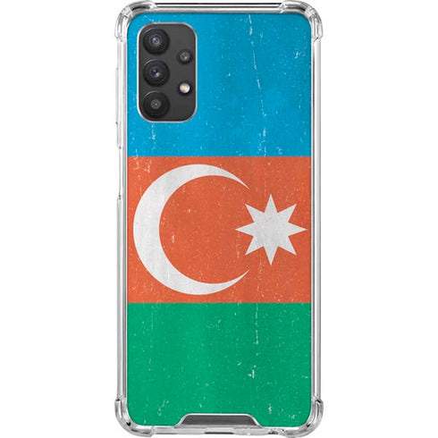 Azerbaijan Flag Distressed Galaxy A32 5G Clear Case