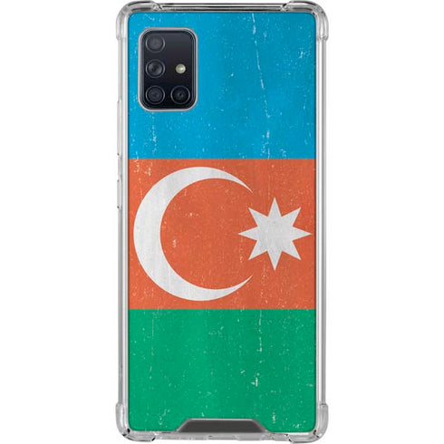 Azerbaijan Flag Distressed Galaxy A51 5G Clear Case