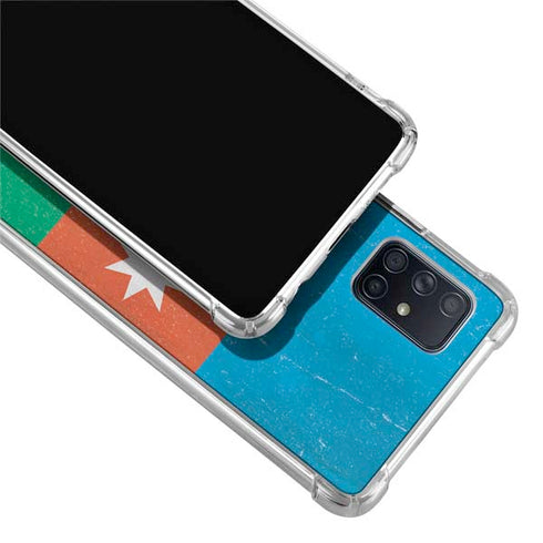 Azerbaijan Flag Distressed Galaxy A51 5G Clear Case