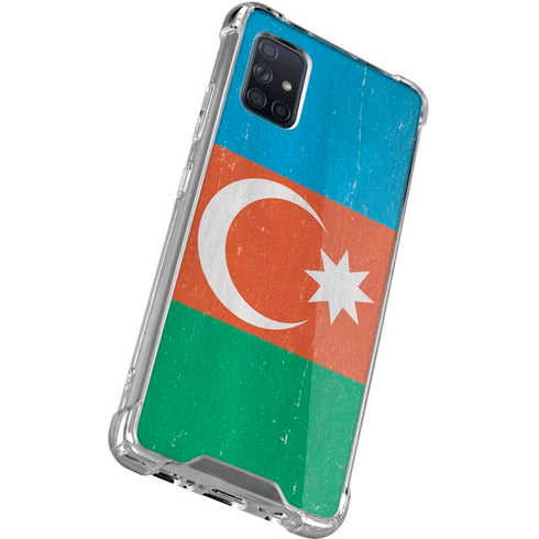 Azerbaijan Flag Distressed Galaxy A51 5G Clear Case